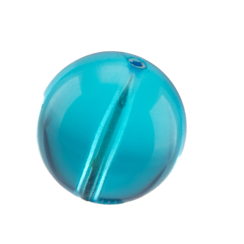 14mm Rundperle in  kapriblau  Transparent