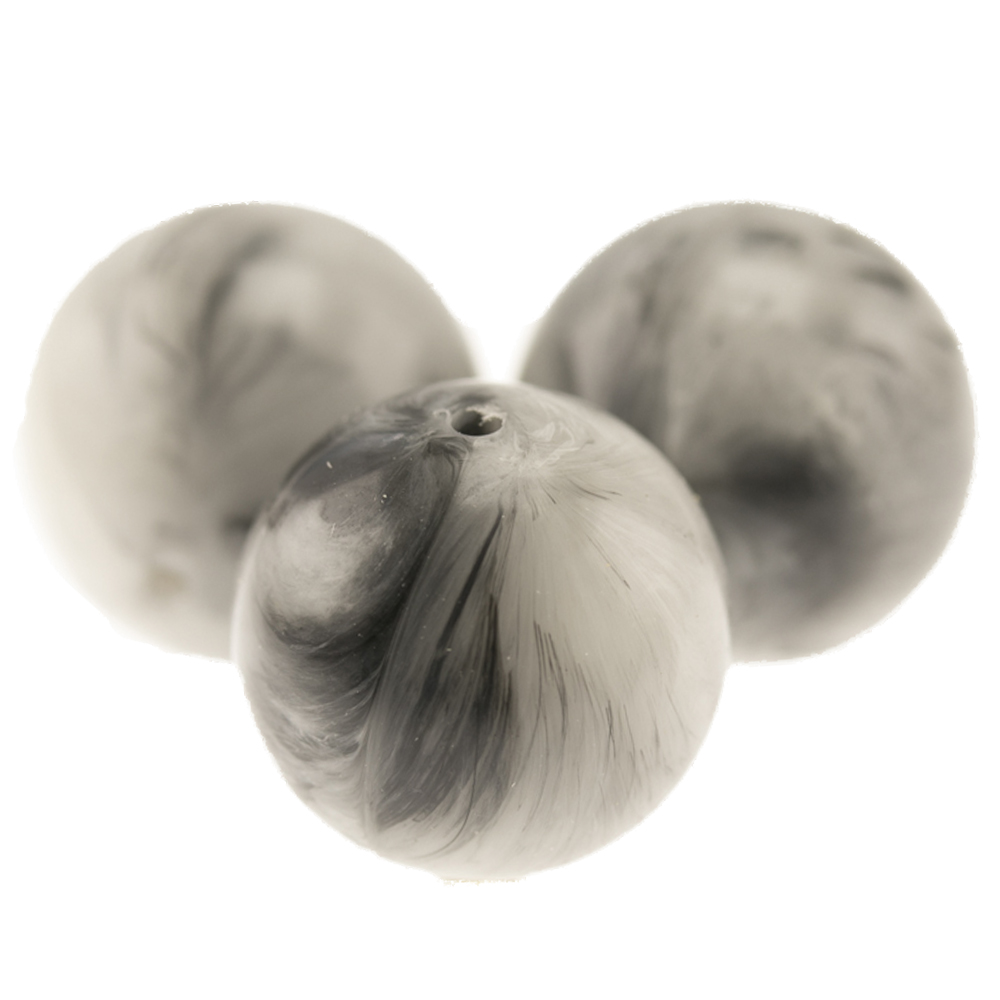 14mm Rundperle in  marmorstein weiß Marmor