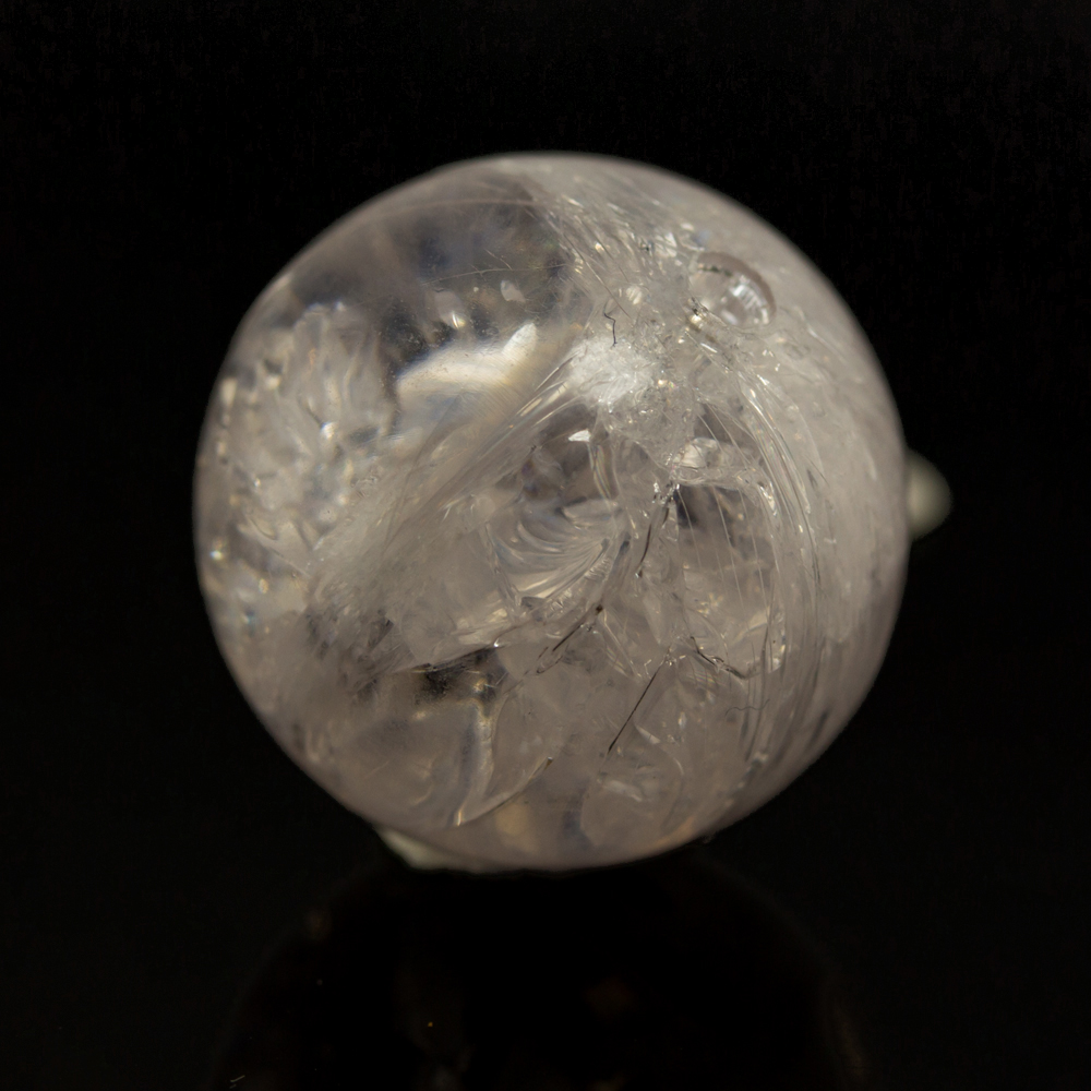 22mm Rundperle in  Eisrosa  Crash, Transparent