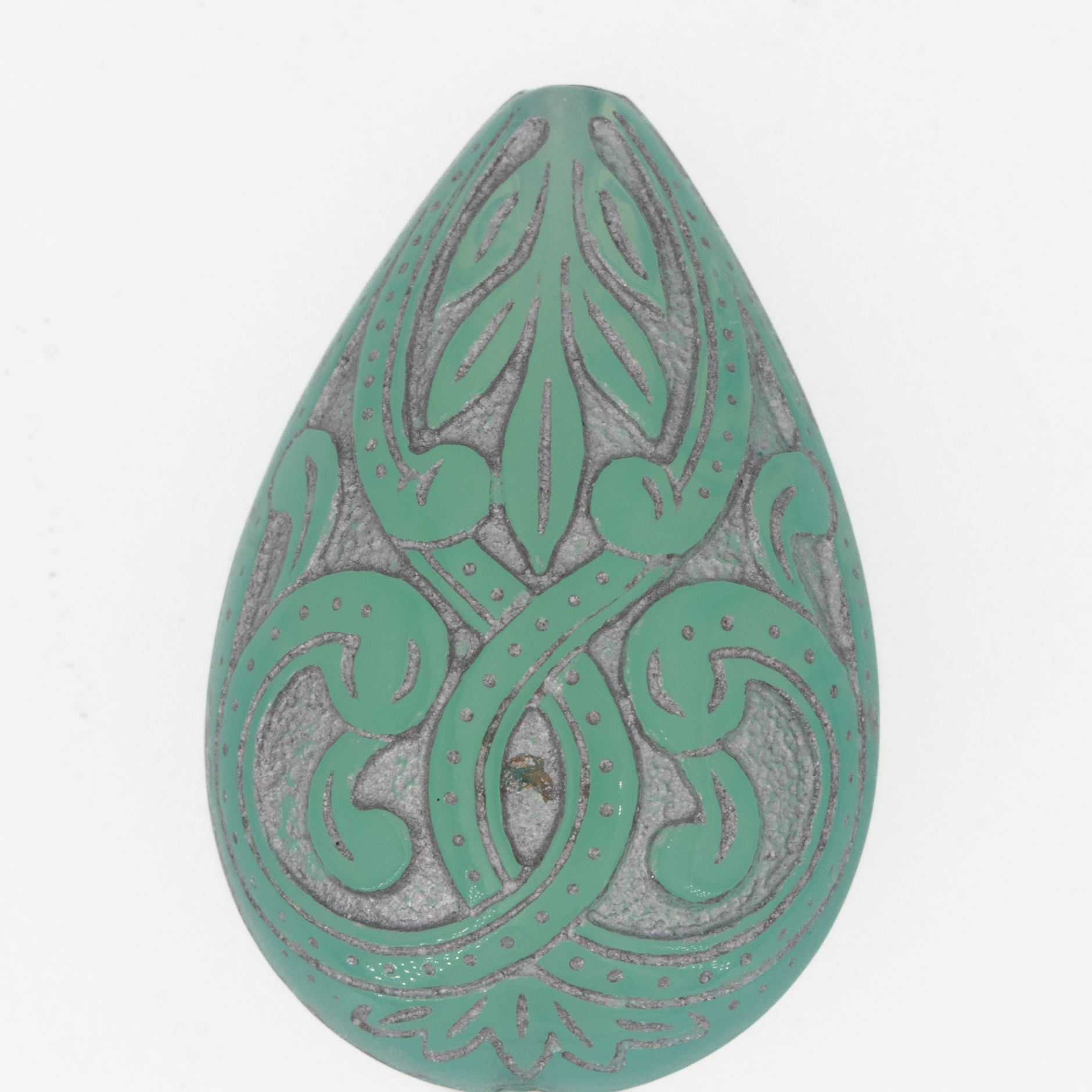 27x18 Tropfen  - türkis  Opal