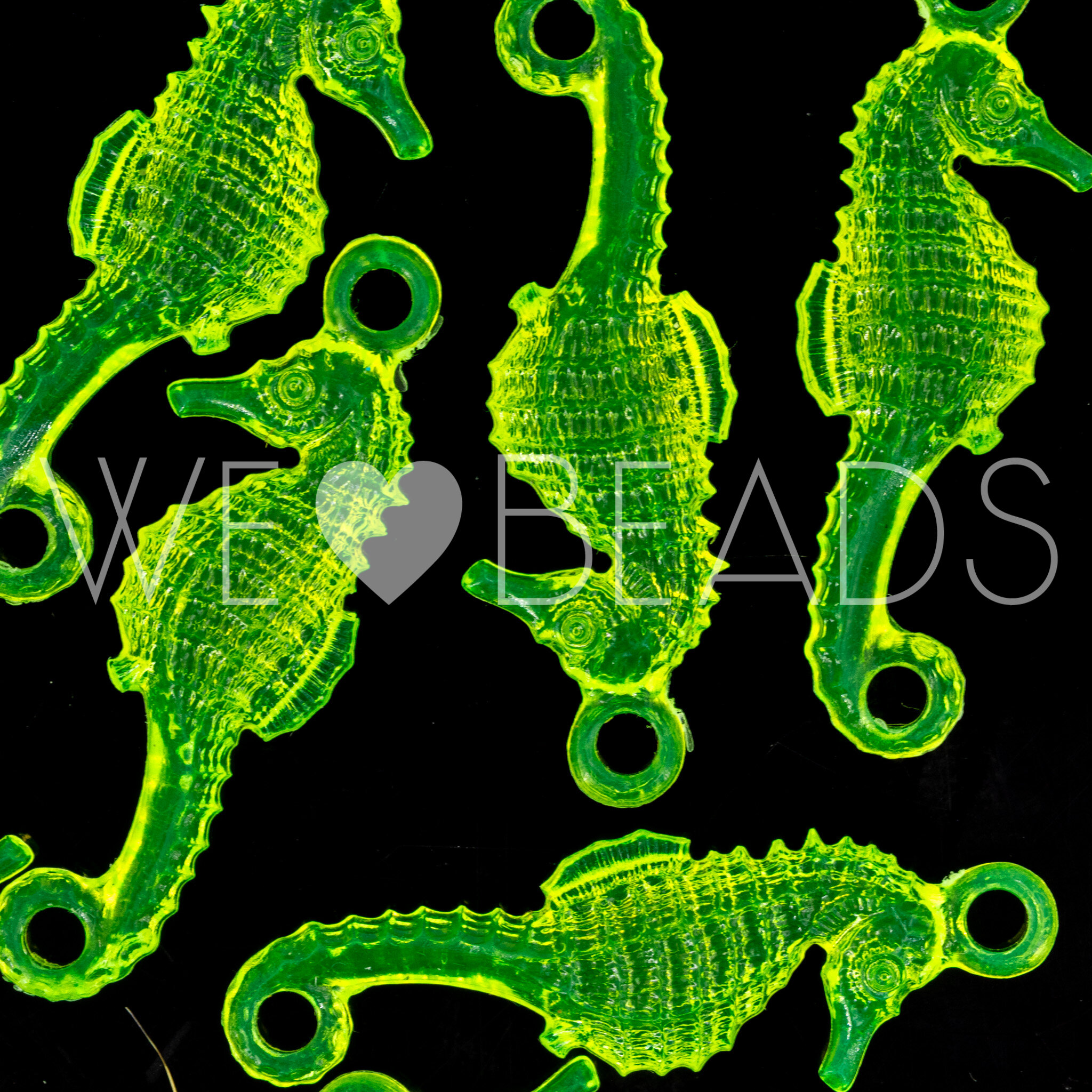 31x10 seepferd Anhänger in neon gelb Transparent