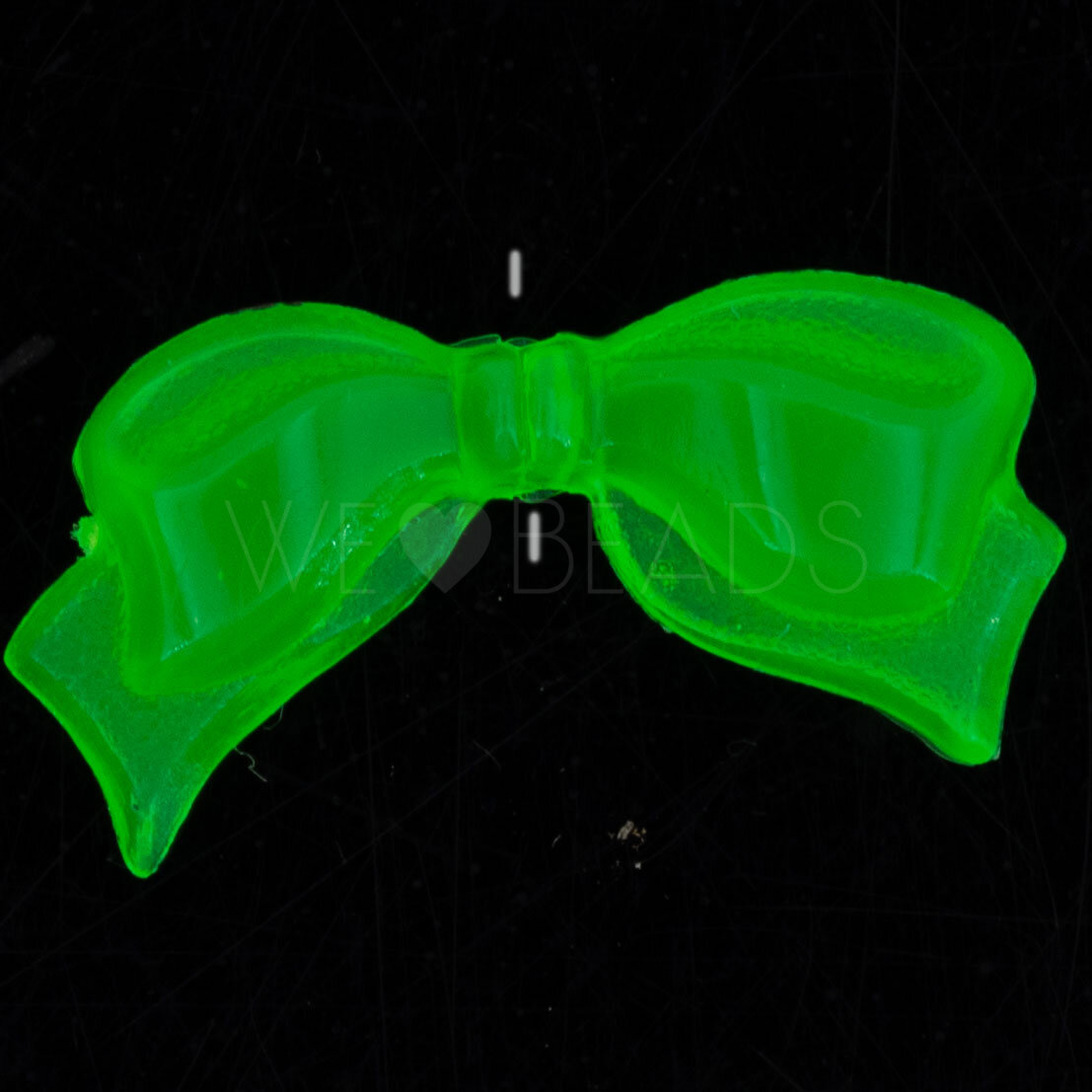 21x10  Ribbon bead - neon grün with bubbles Opal