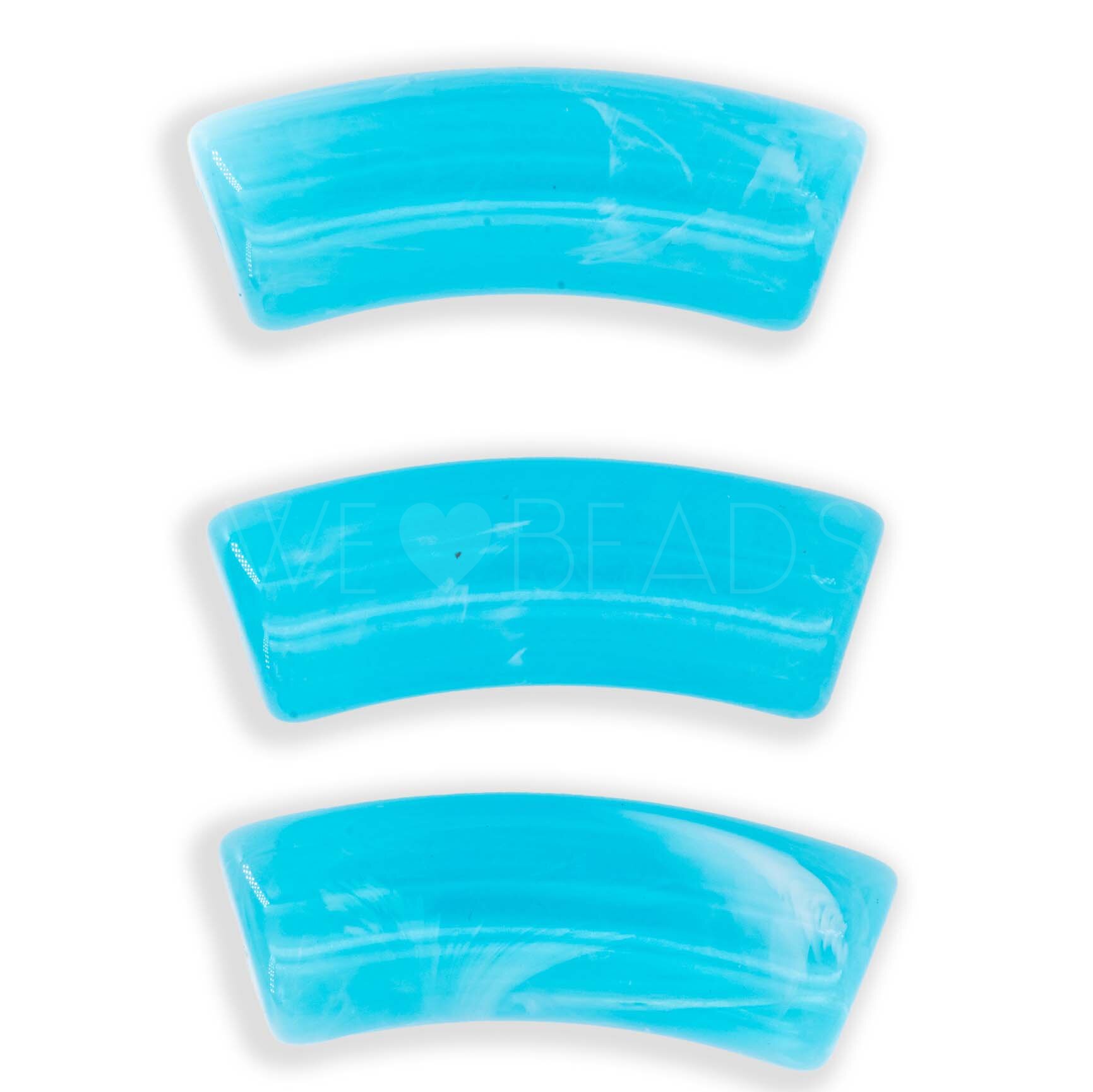  Perle Röhrchen in Himmelblau