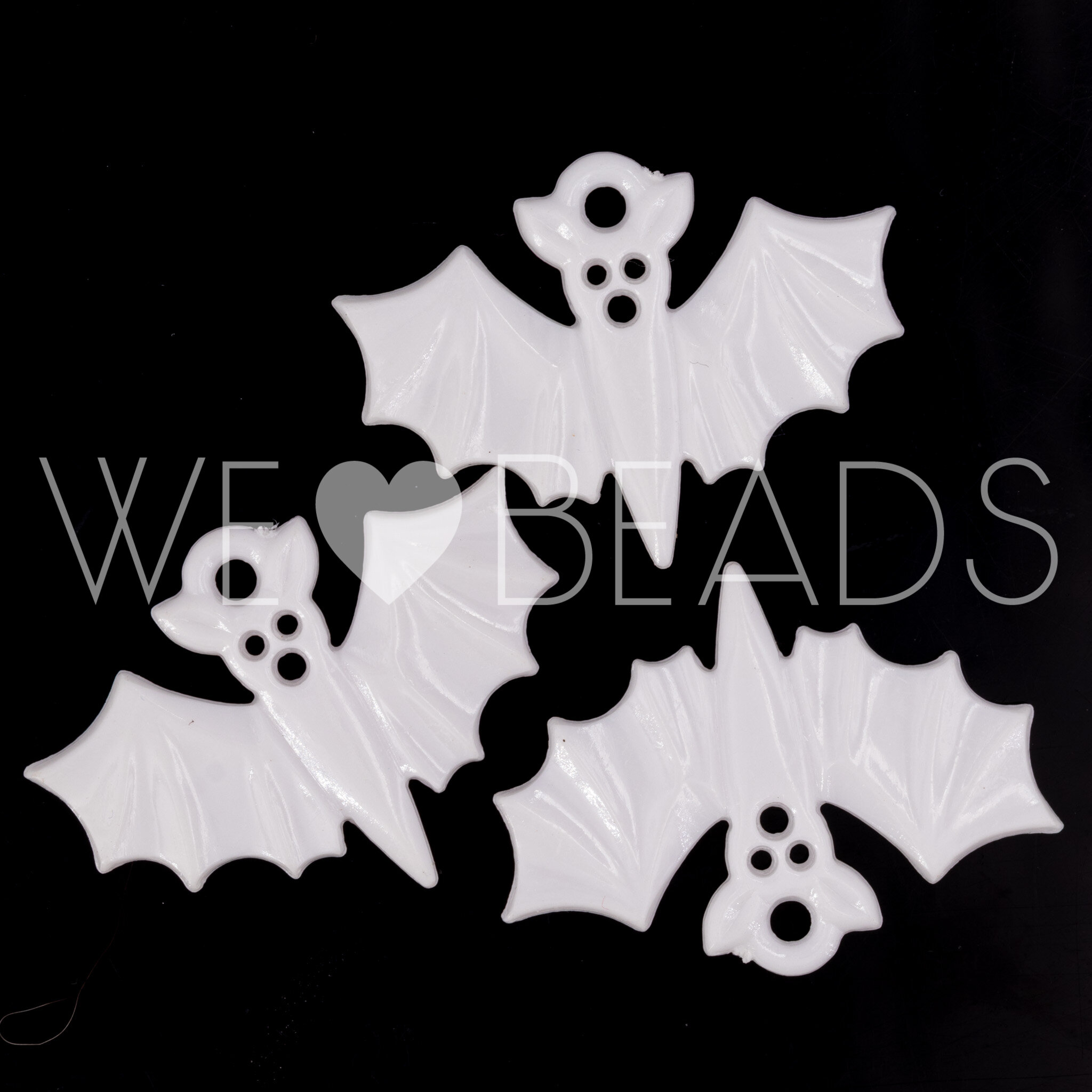 36x27 Fledermaus Anhänger in weiß Satt