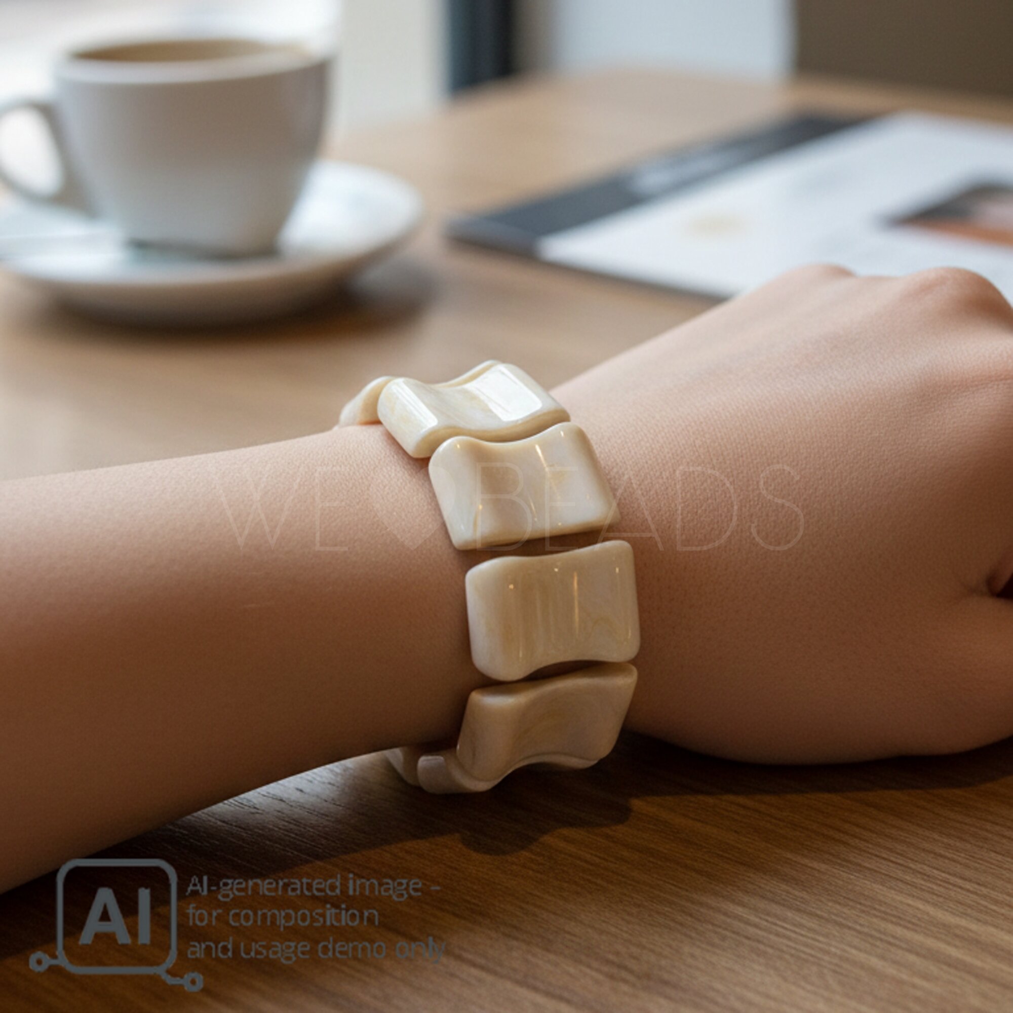 36x24 rectangular Bracelet in ivory