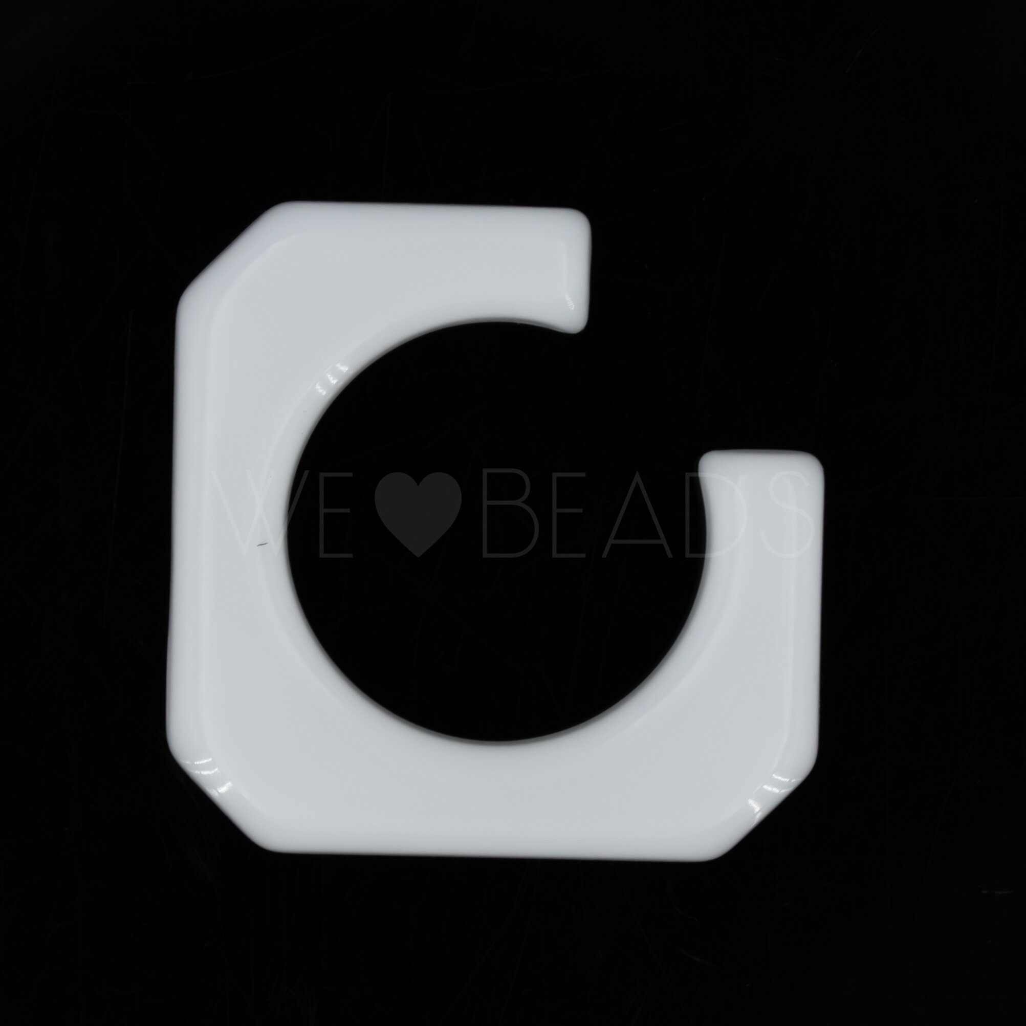 32mm Hexagon Hoop in white