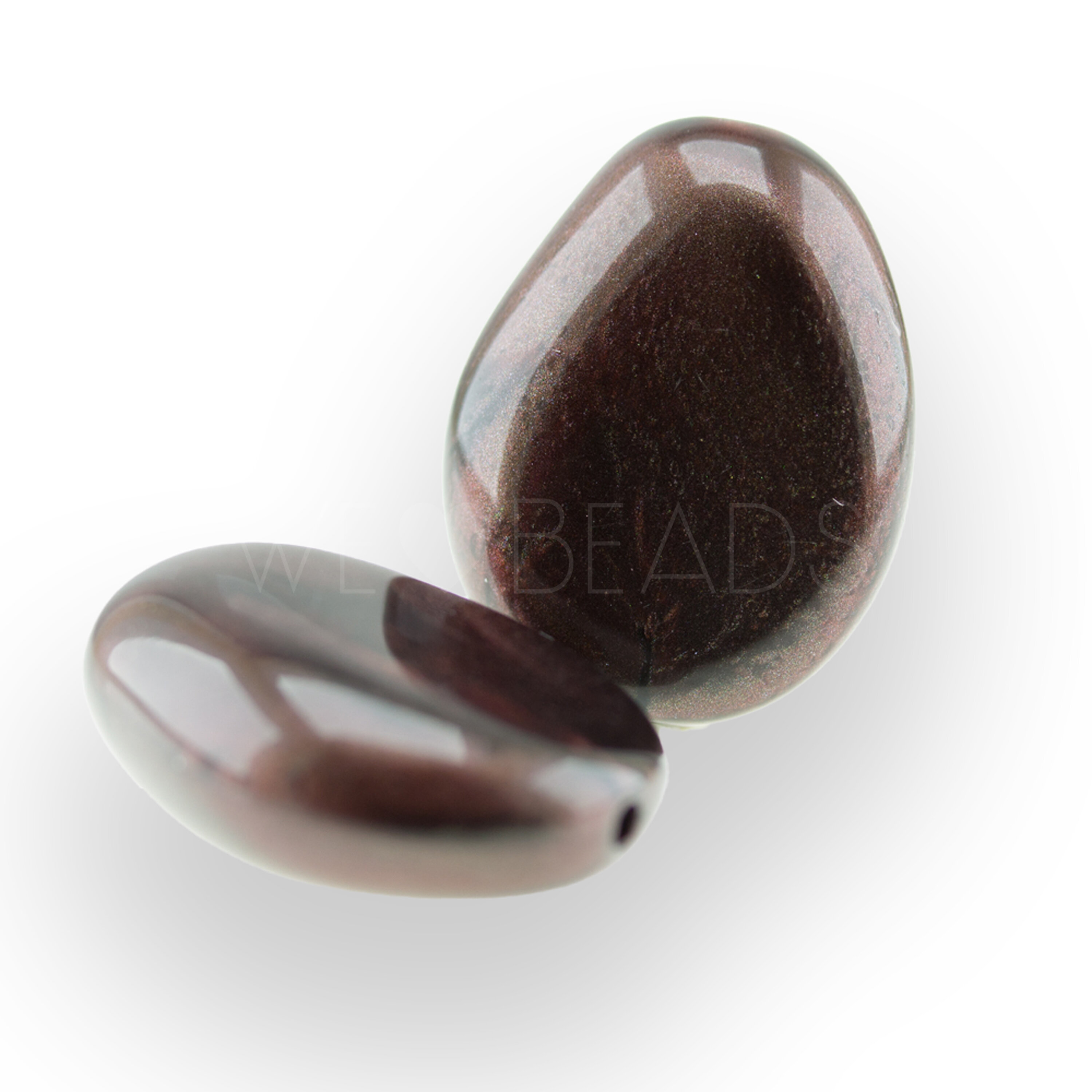 26x20 Perle Barock in iridisierendes Mahagoni braun 