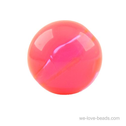 14mm Rundperle in  neonpink Transparent
