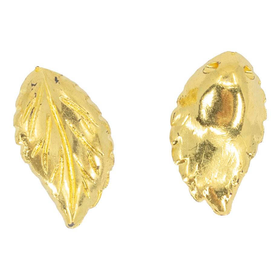 15mm Leaf Beads in gold