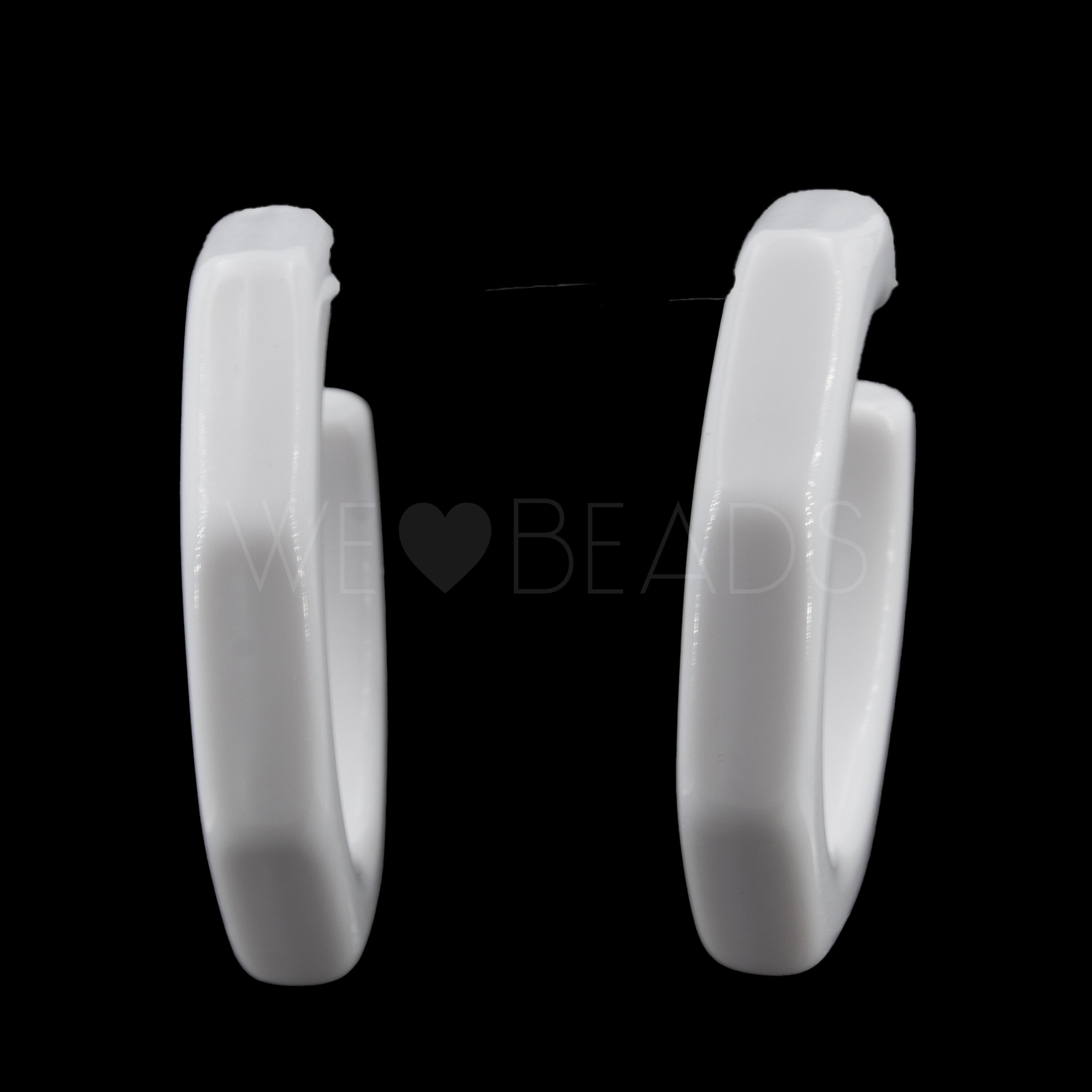 32mm Hexagon Hoop in white