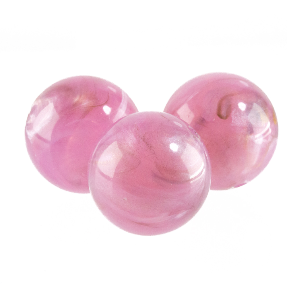 20mm Rundperle in  lostus rosa mit goldscheiler Marmor
