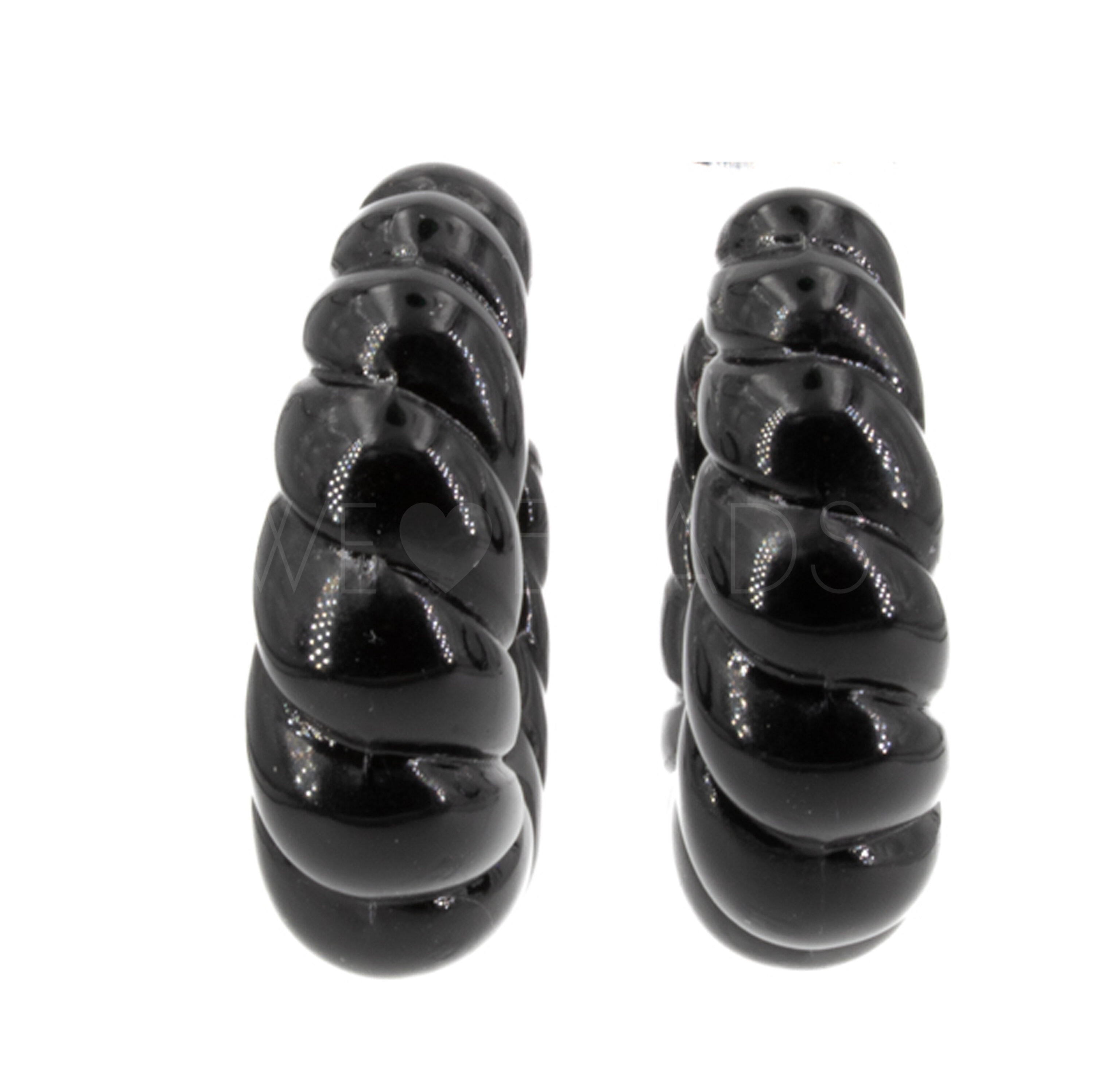 30mm Rund Creole in schwarz