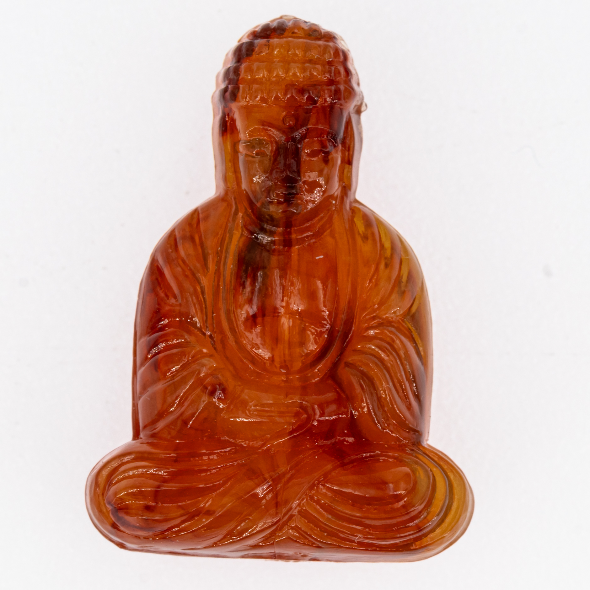 25x18 Buddha-Perle sitzend in rotbraun  Marmor