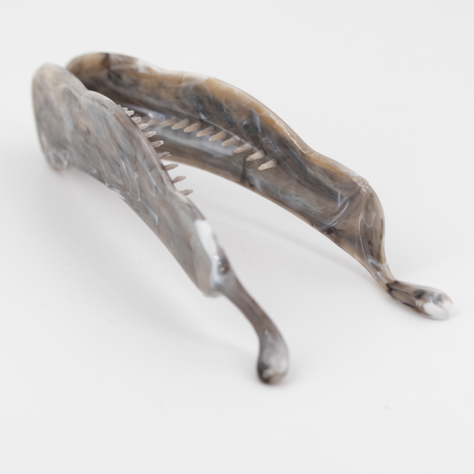 10cm Bananenspange in militärgrau Marmor, medium