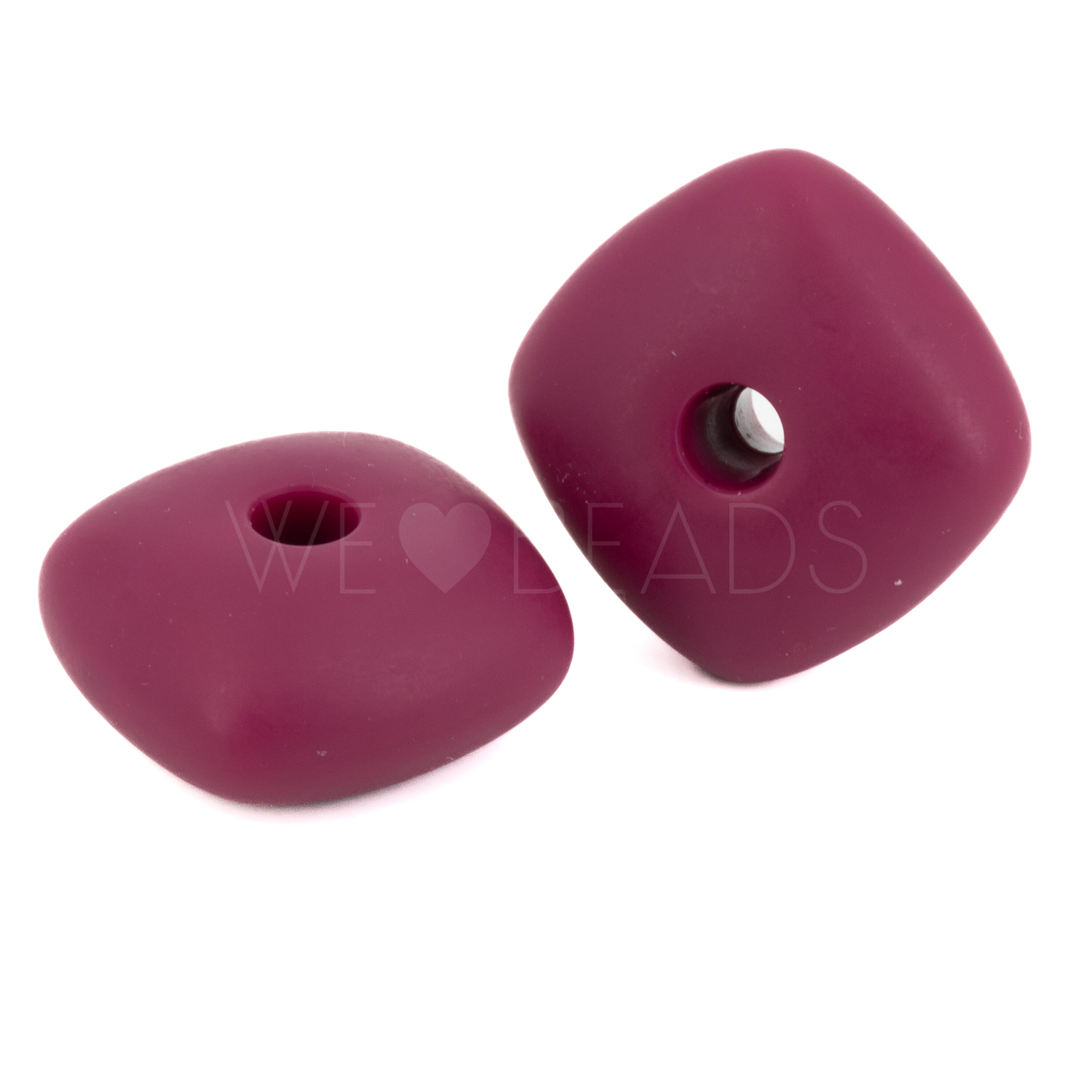 32mm Rechteck Perle in dunkele orchidee lila