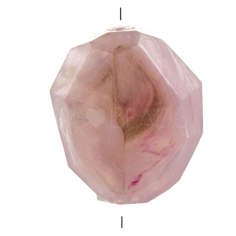 25x21 oval Perle in lostus rosa mit goldscheiler