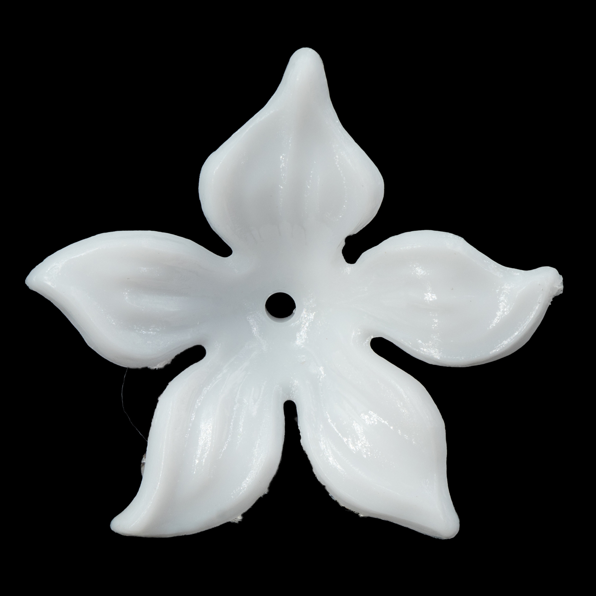 30mm Blume Perle in weiss Satt