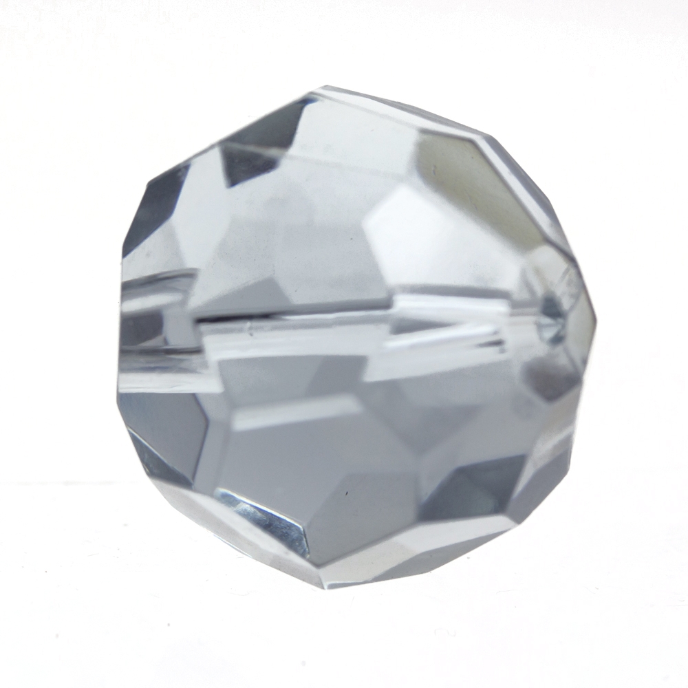 18mm  facettierte Rundperle in  taubenblau  Transparent