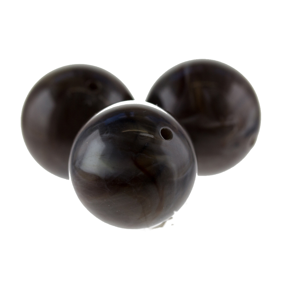 18mm Roundbead in dark brown Marbled