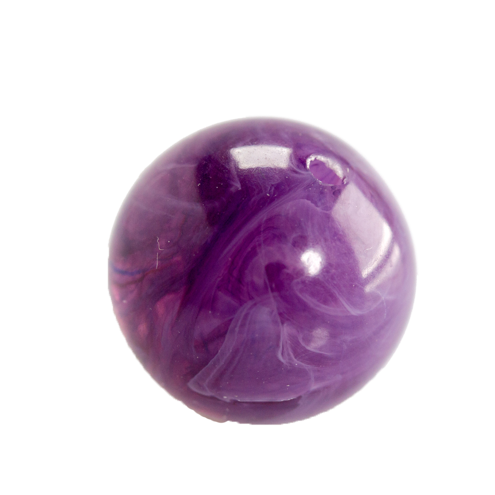 12mm Rundperle in  rotlila Marmor