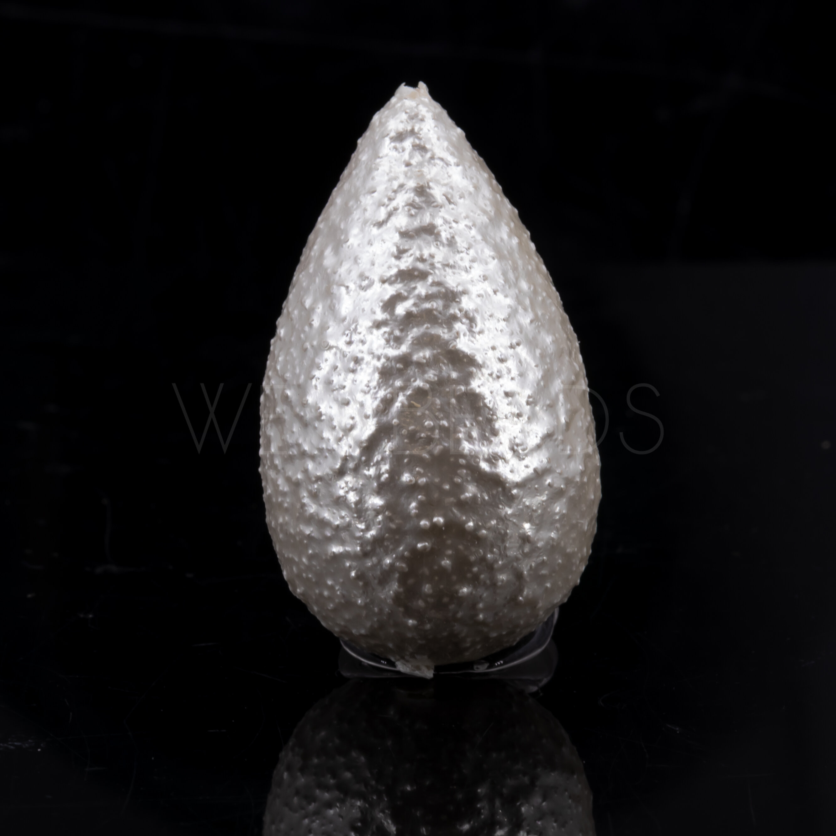 40x23 Paper-Mache Bead Tropfen in Space weiss