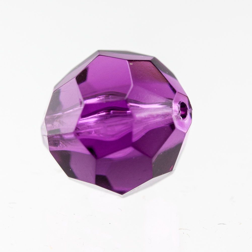 14mm  facettierte Rundperle in  lila Transparent