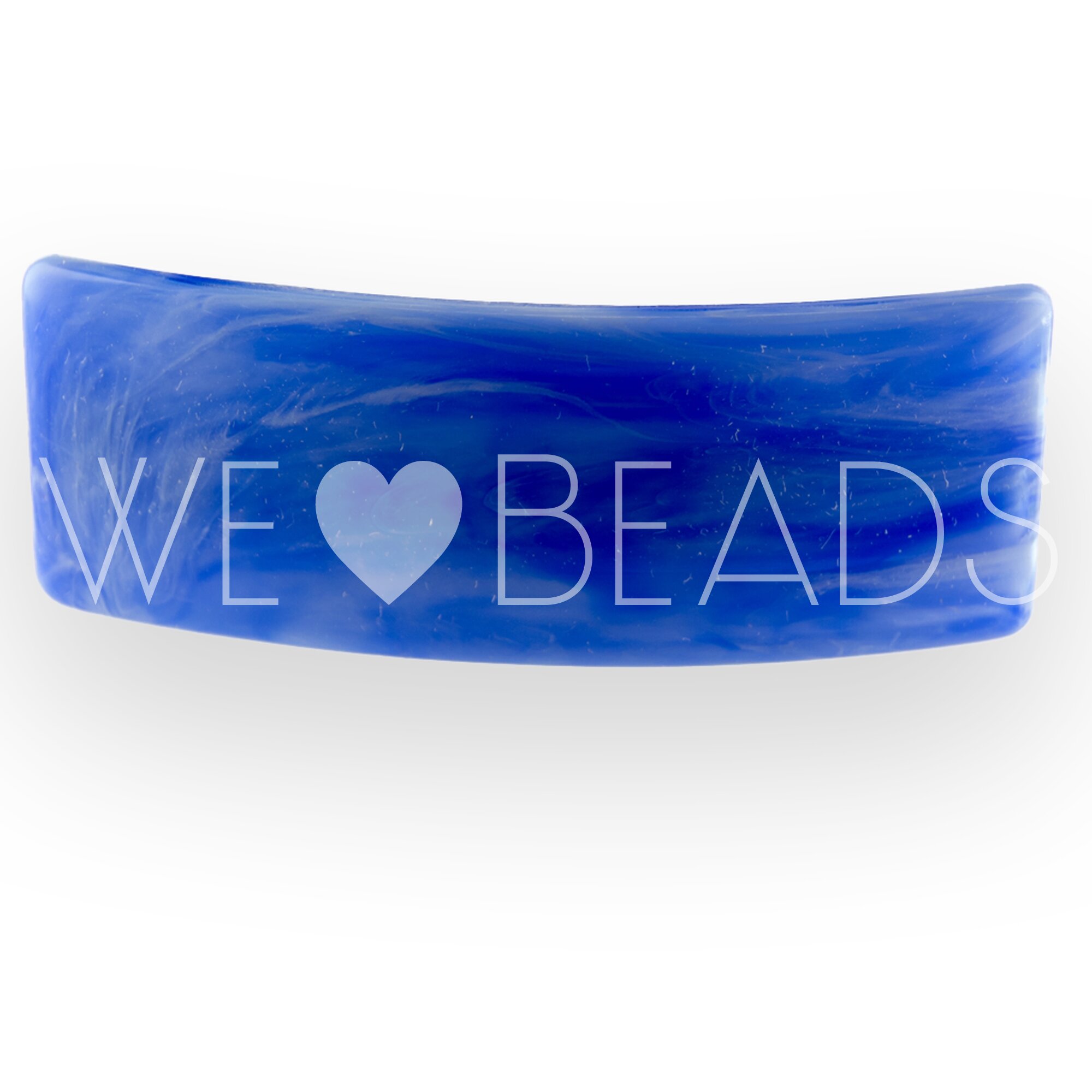 Patentspange Rechteck in Himmelblau medium