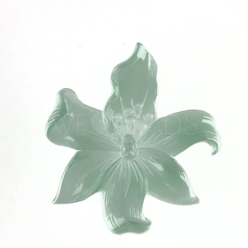 49mm Flower Cabochon in light quarz green