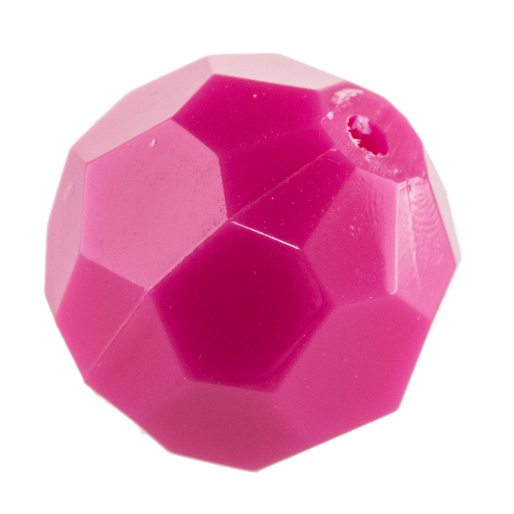 6mm  facettierte Rundperle in  azalee pink Satt