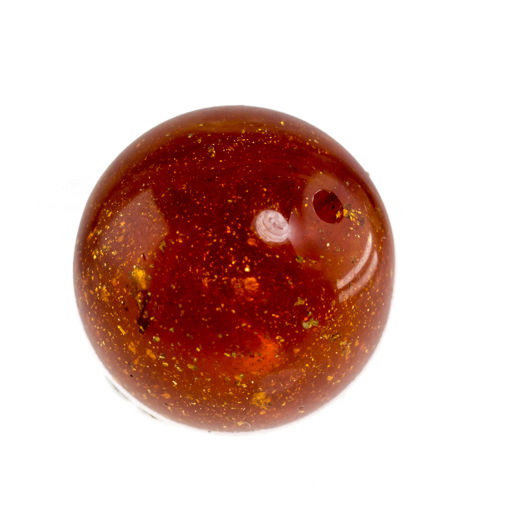 10mm Roundbead in copper brown with glitter Marbled
