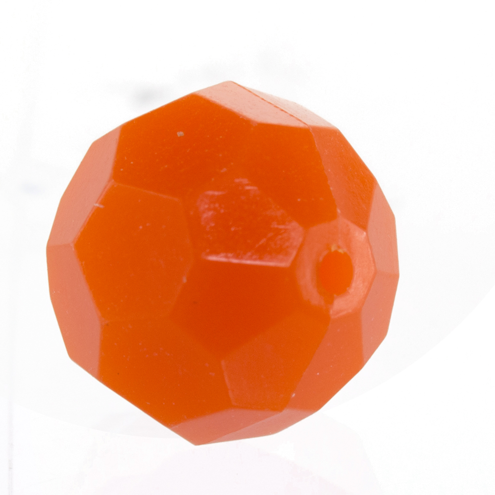 6mm  facettierte Rundperle in  orange Satt