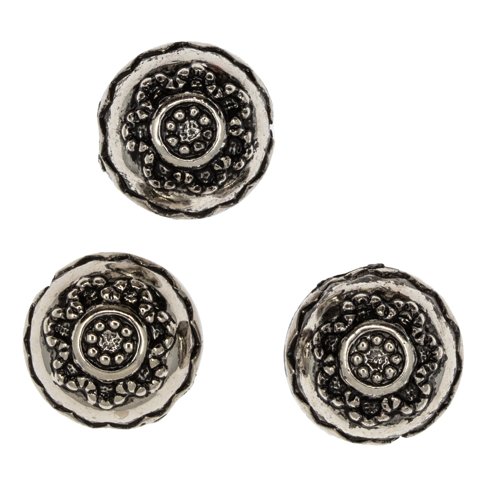 13mm Round Beads in antique silver