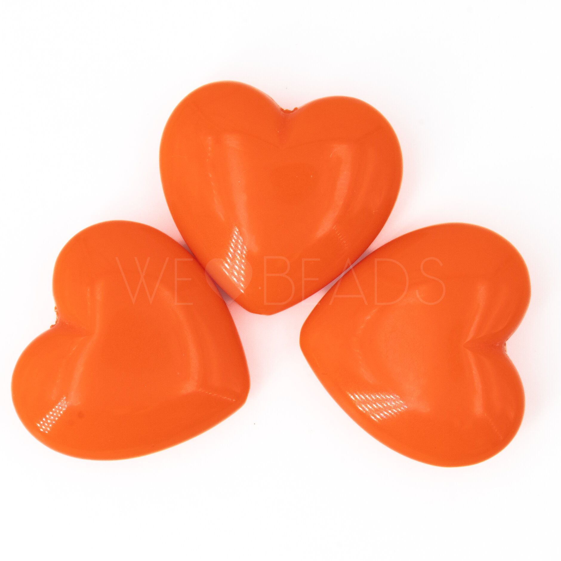 28mm Herz-Perle in Orange Satt