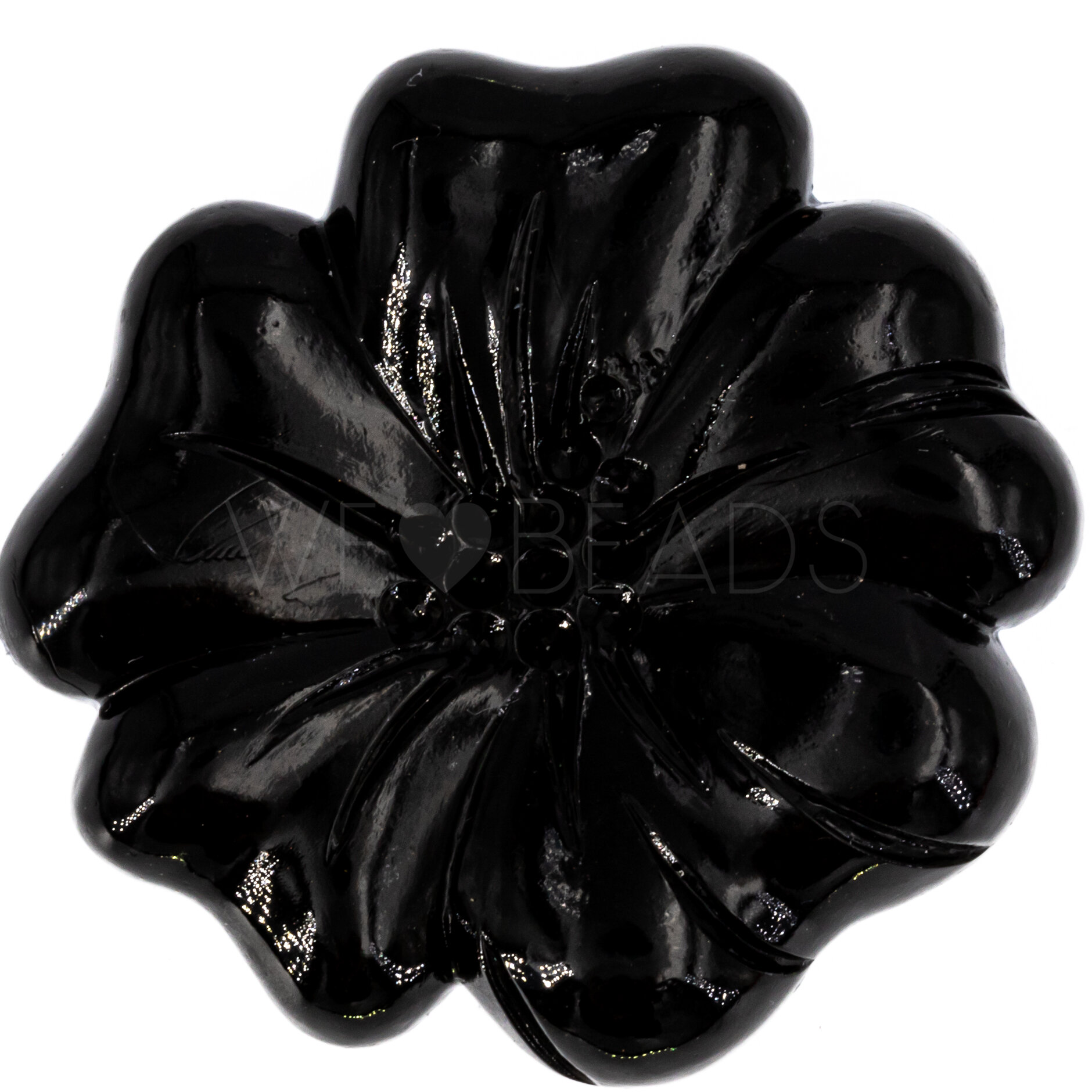 49mm Flower Cabochon in black