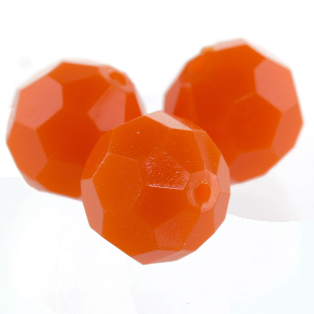 6mm  facettierte Rundperle in  orange Satt