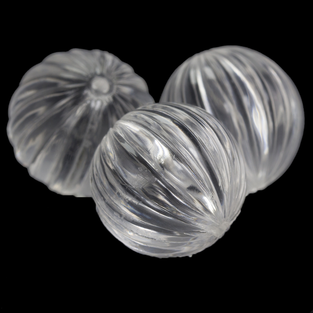 14mm grooved Round  Beads in crystal