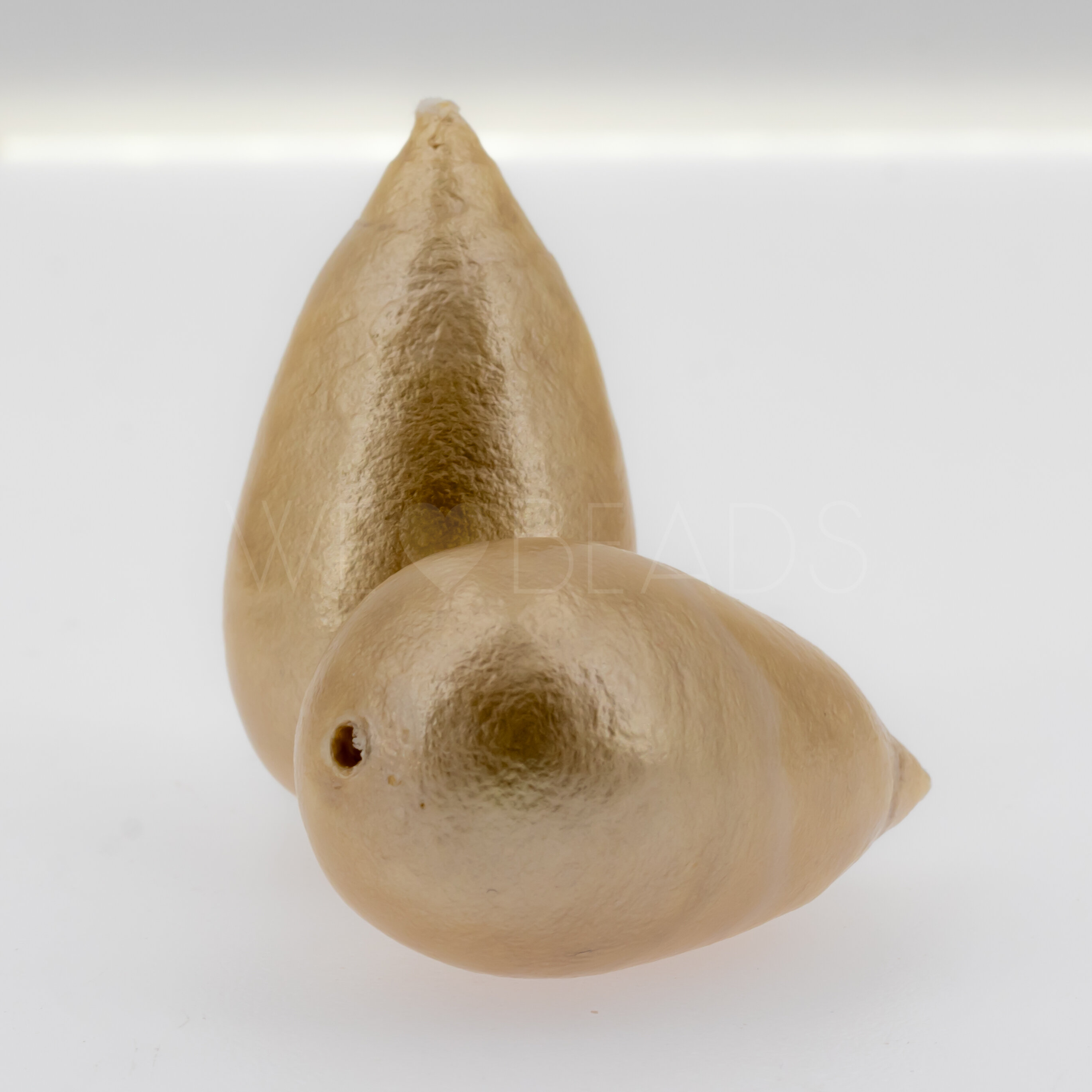 40x23 Paper-Mache Bead Tropfen in beige
