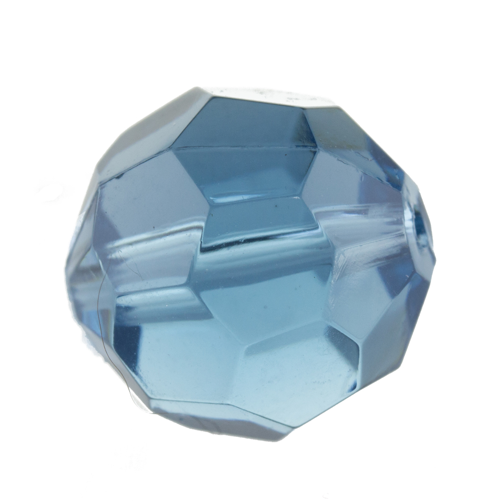 8mm  facettierte Rundperle in  alpengrau blau Transparent