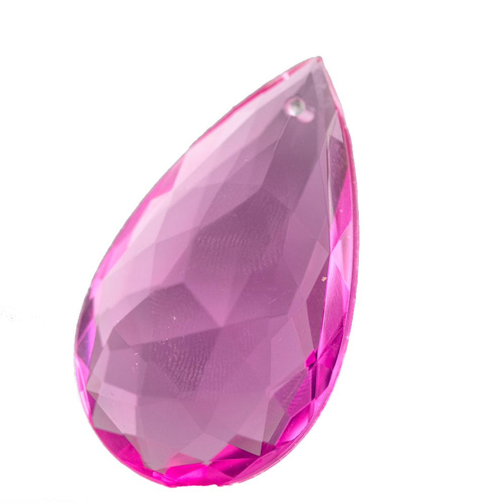 48x29 Tropfen Anhänger - pink Transparent