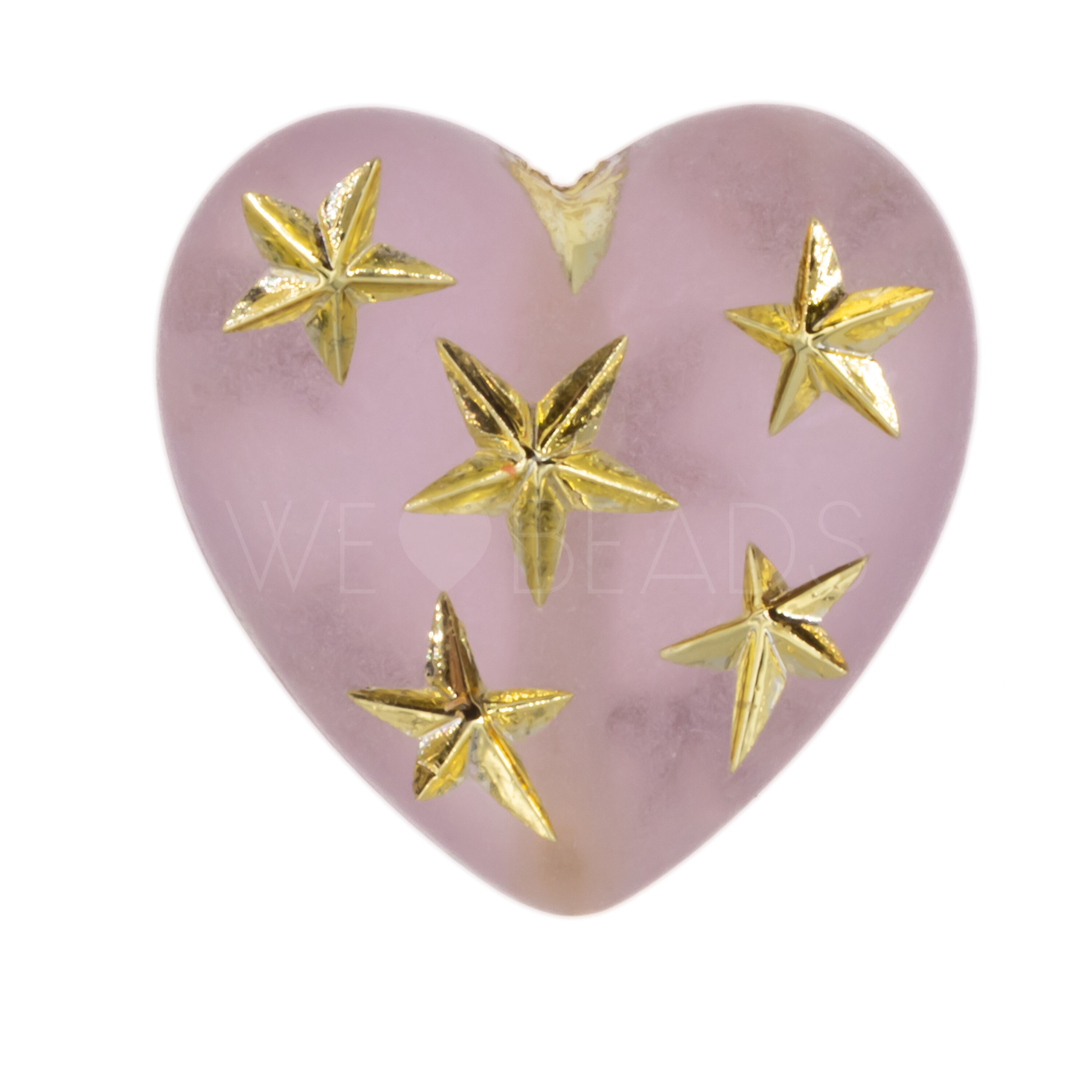 10mm Herz-Perle in Flieder  Transparent, Matt