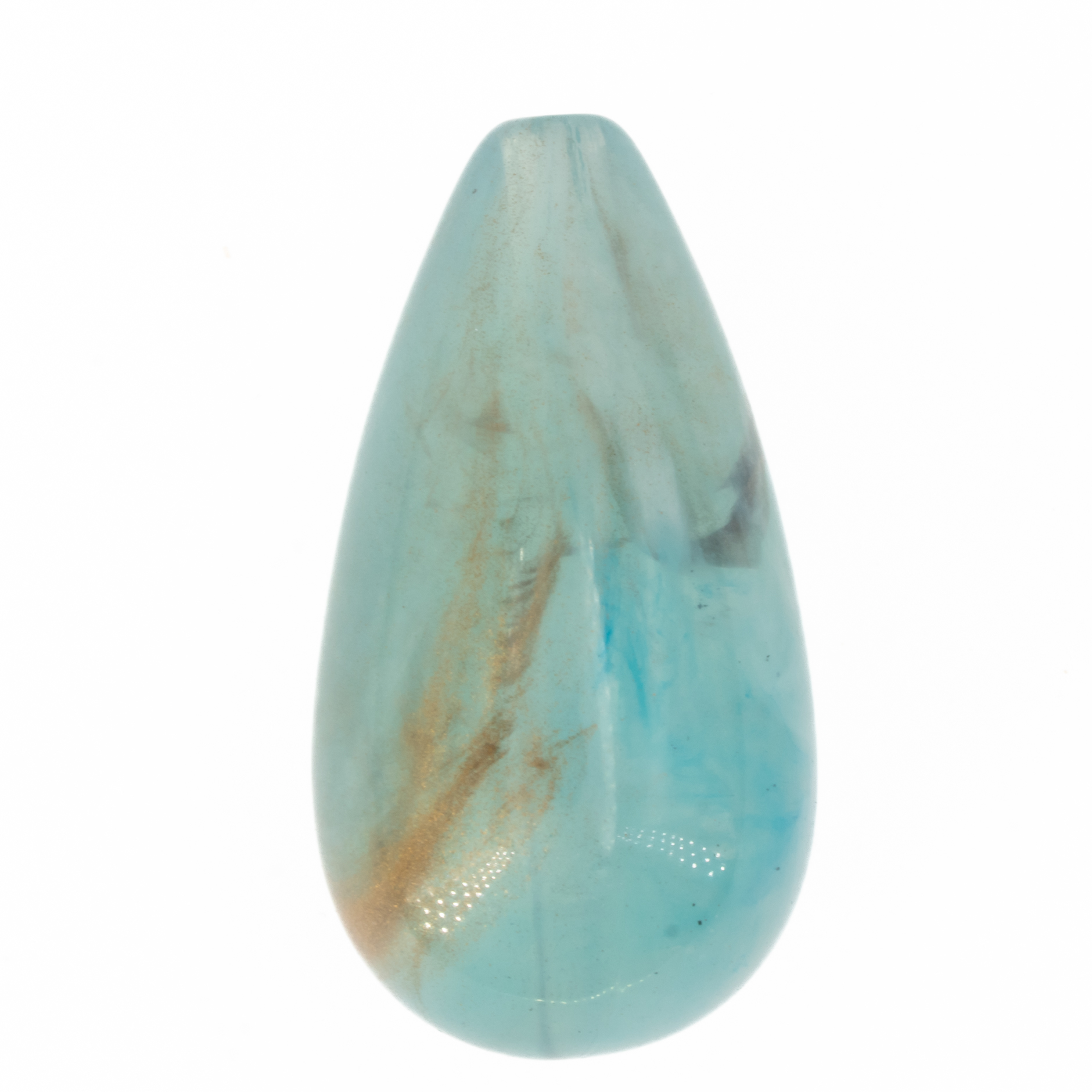 26x14 Tropfen perle in wolkenblau gold  