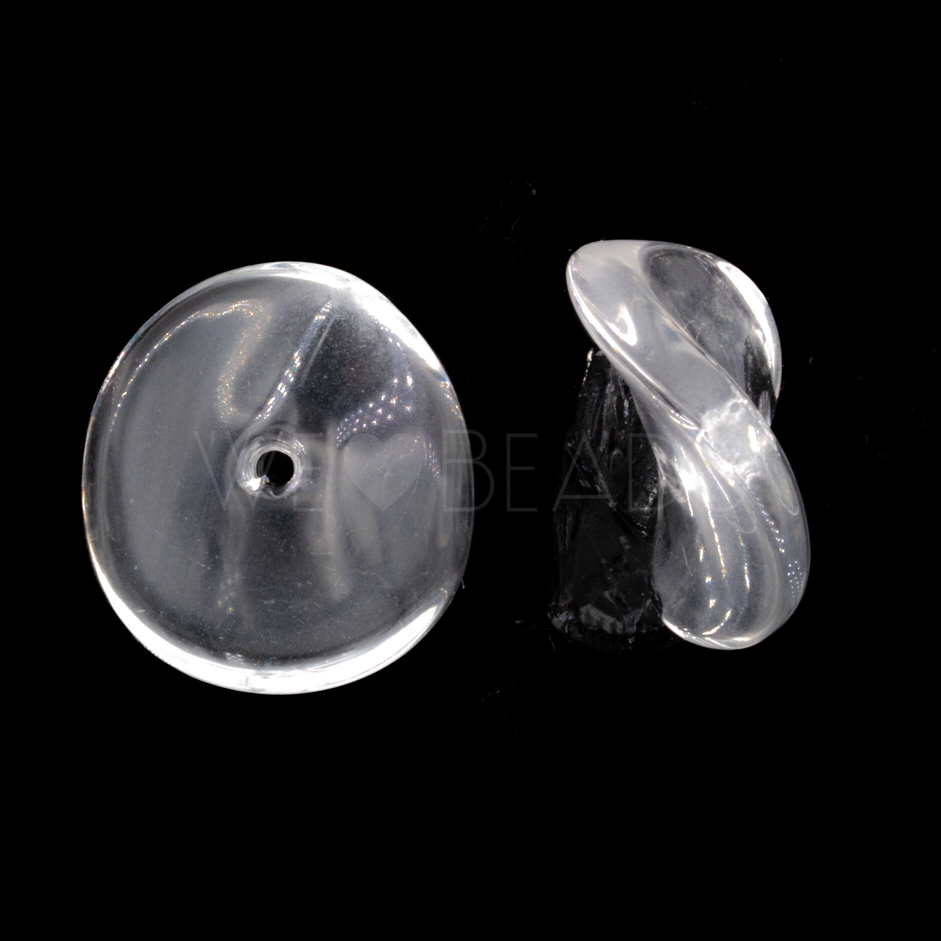 22mm Perle Backgamon plättchen in Kristall