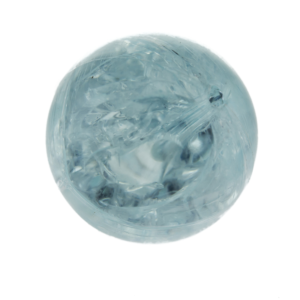 16mm Roundbead in Ice Aquamarine Crash