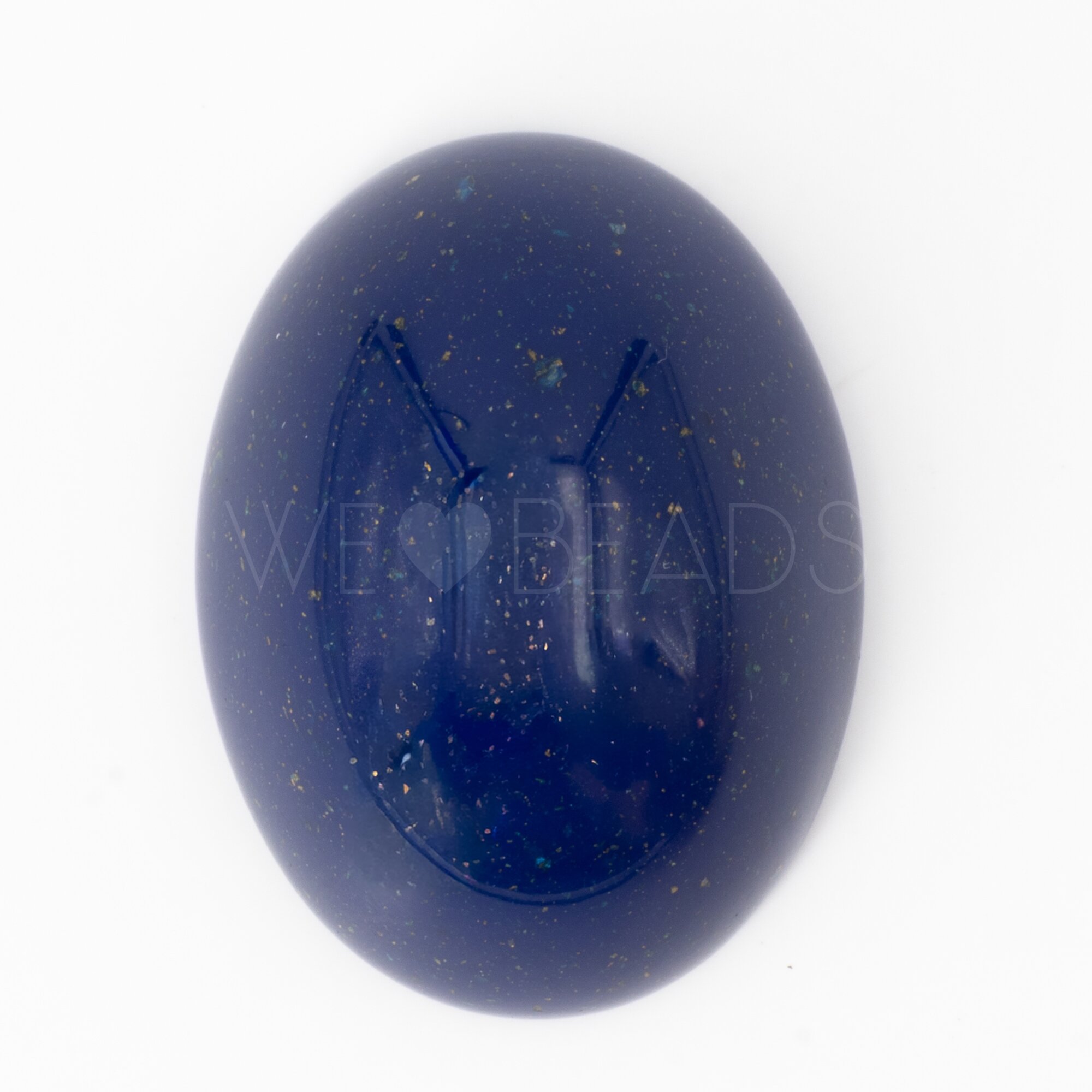 40x30 oval Cabochon in lapislazuli blau   / Goldflitter