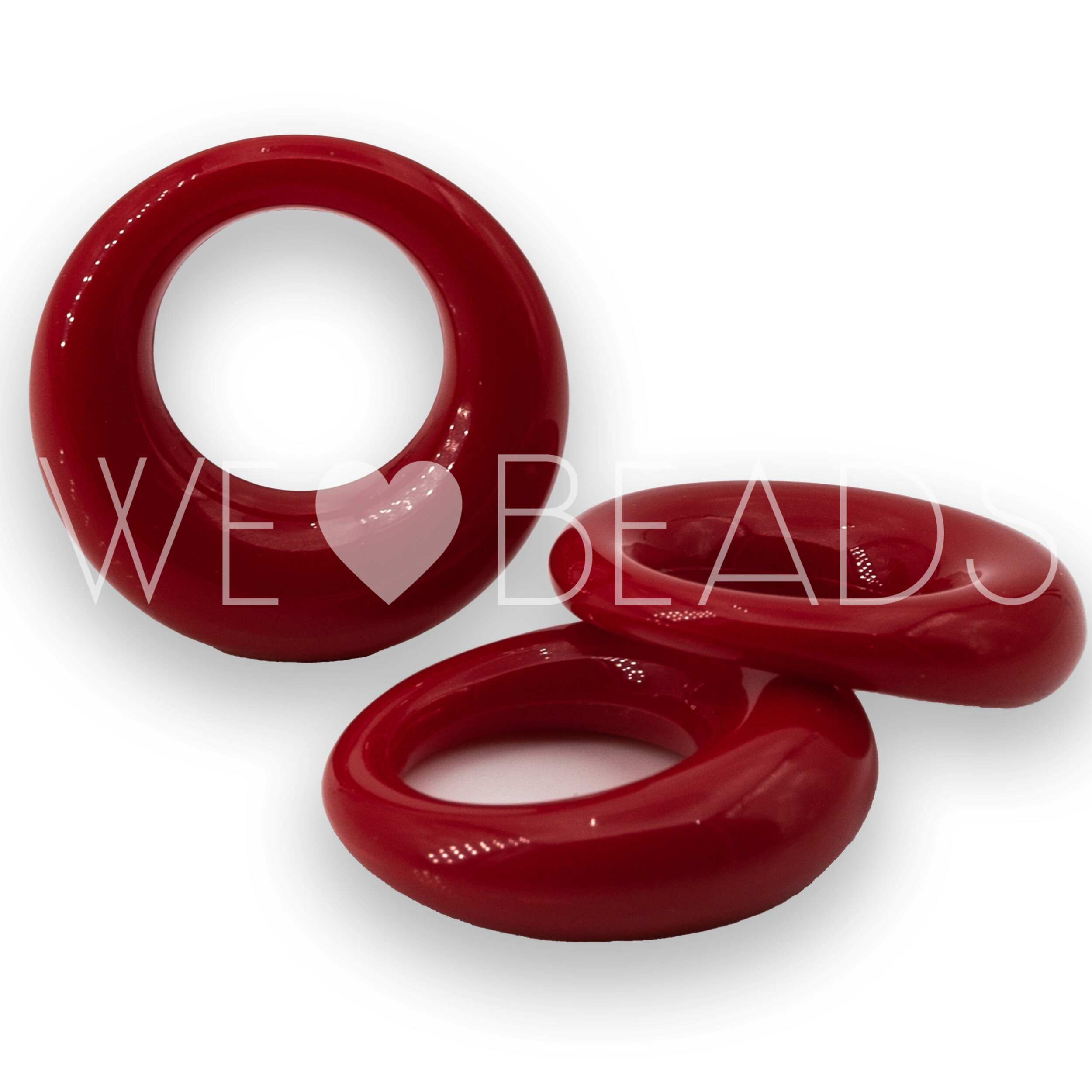 24mm Anhänger Rund in rot