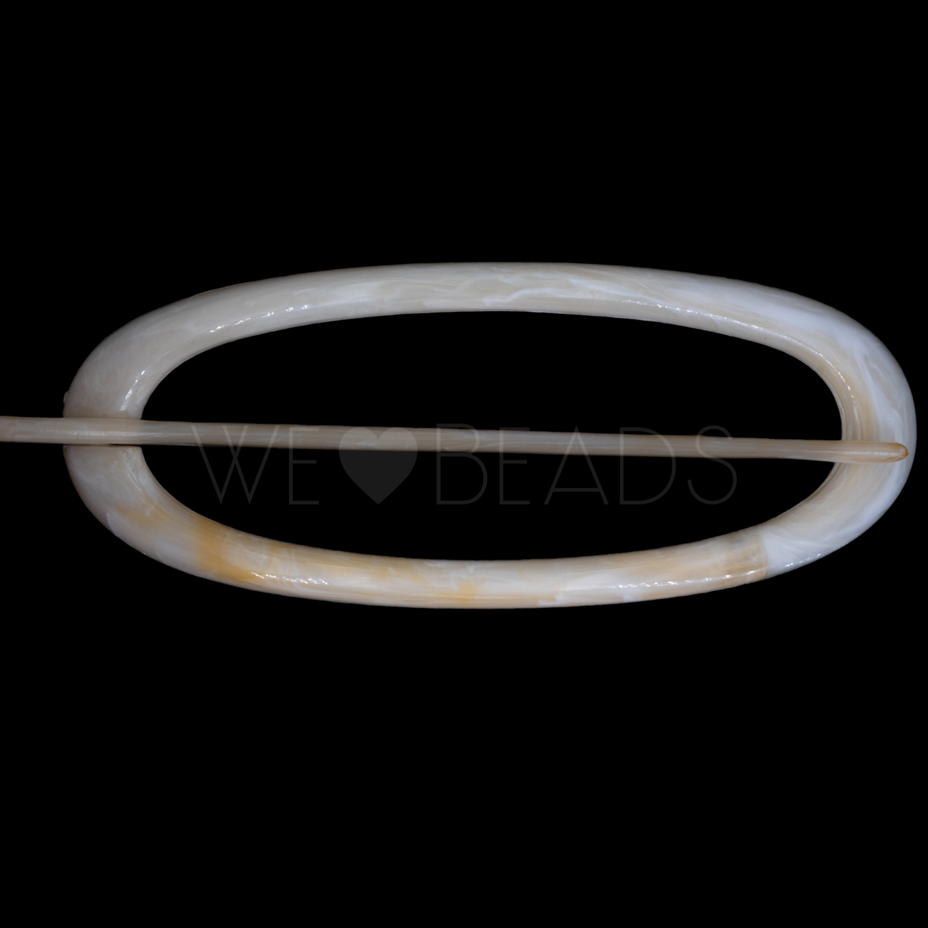 Dragonfly clip in ivorly Marbled, Large