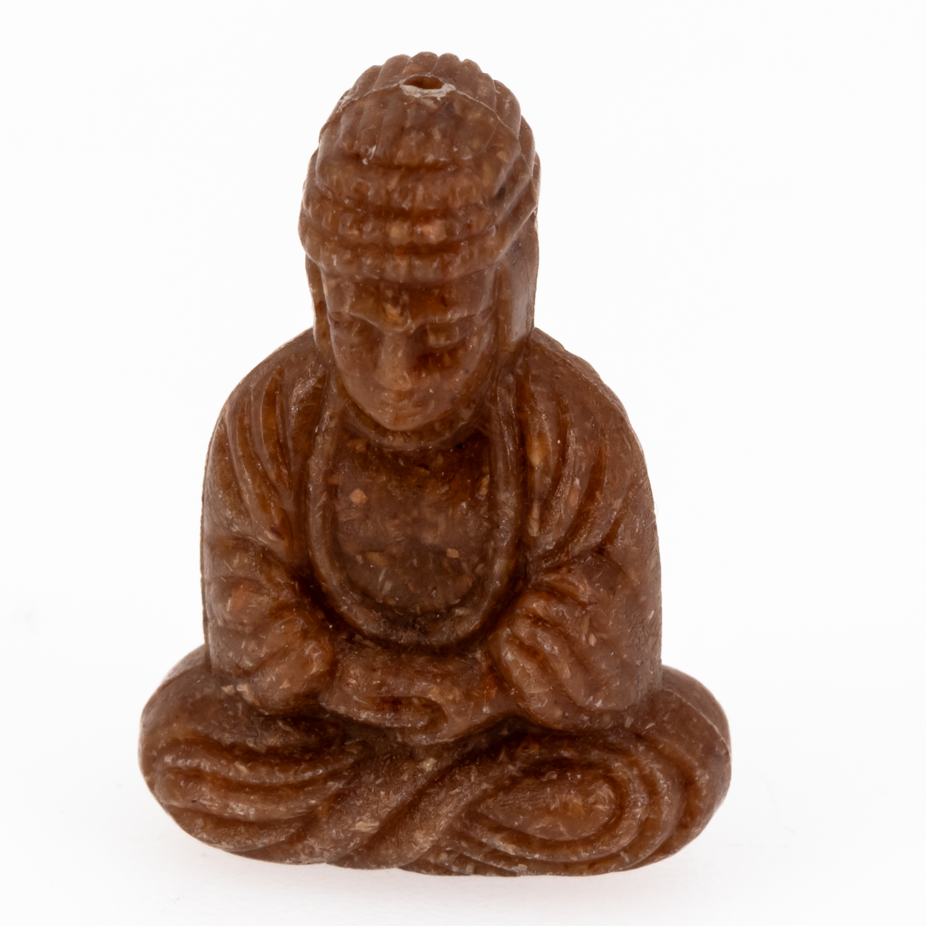 25x18 Buddha-Perle sitzend in Scinagro Braun Satt, Scinagro