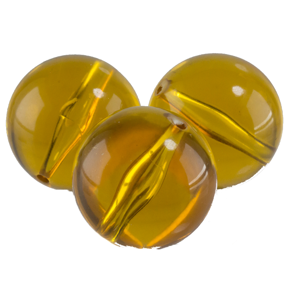 20mm Roundbead in golden amber Opaque