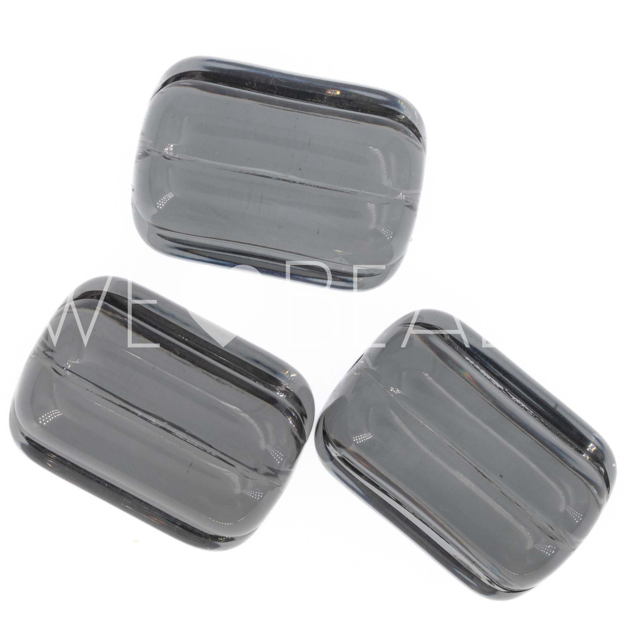 28x18 cylinder Beads in smoke grey Translucent