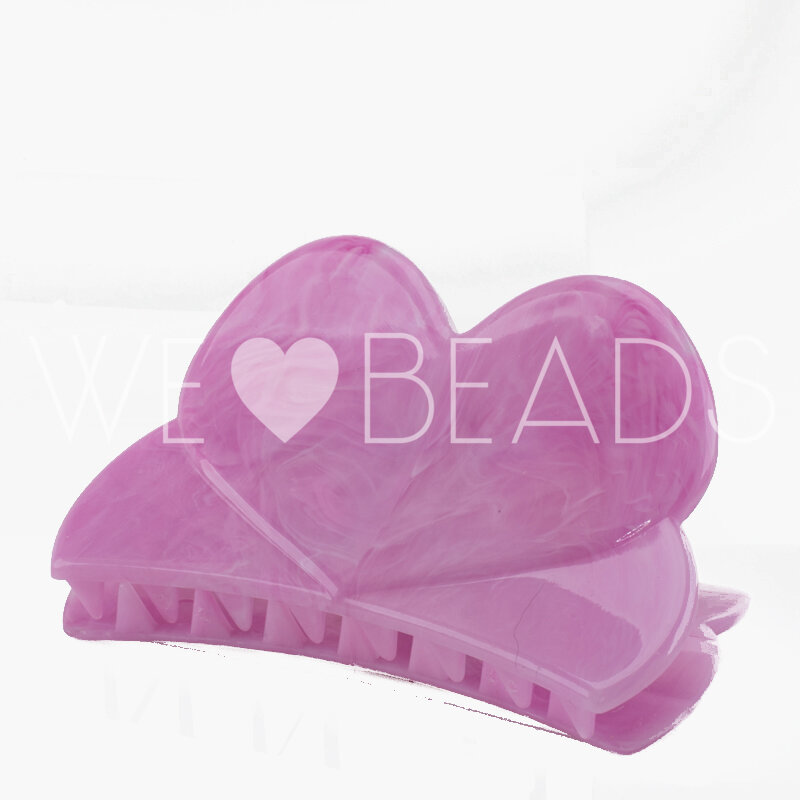 Herz Haarspange in orchidee Rosa Large